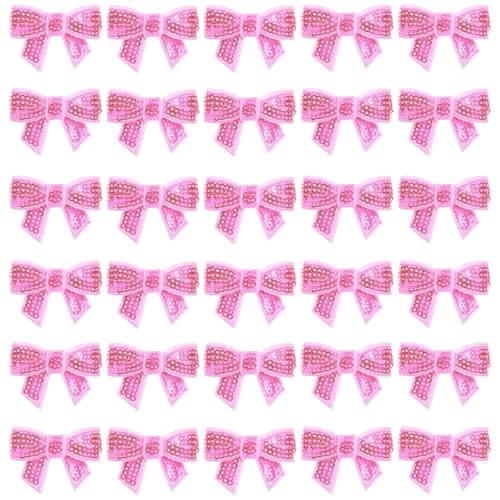 30 Stück Mini-Schleife, Pailletten, Schleife, bestickt, zum Aufbügeln, Glitzer, Schleife, Aufnäher, glänzende rosa Applikation, bestickter Aufnäher für Kleidung, Taschen, Jacken, Jeans, DIY-Zubehör 30 Stück Mini-Schleife, Pailletten, Schleife, bestickt, zum Aufbügeln, Glitzer, Schleife, Aufnäher, glänzende rosa Applikation, bestickter Aufnäher für Kleidung, Taschen, Jacken, Jeans, DIY-Zubehör von AddLotLot