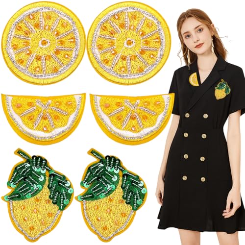 6 Stück Zitronenperlenaufnäher, bestickt, Zitronenfrucht, bestickt, zum Aufnähen, Strassapplikation, gesundes Gemüse, Obst, Applikation für Kleidung, Taschen, Hosen, Schuhe, Hüte 6 Stück Zitronenperlenaufnäher, bestickt, Zitronenfrucht, bestickt, zum Aufnähen, Strassapplikation, gesundes Gemüse, Obst, Applikation für Kleidung, Taschen, Hosen, Schuhe, Hüte von AddLotLot