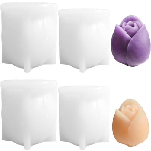 Silikonformen für Tulpenblumen, Wachs, 3D-Blumen, Harz, Kerzen, Seife, Blumen, Fondant, Schokolade, Kuchen, Dekoration, einzigartige Epoxidharz, Betonguss für Kerzenherstellung, DIY, Basteln, 4 Stück Silikonformen für Tulpenblumen, Wachs, 3D-Blumen, Harz, Kerzen, Seife, Blumen, Fondant, Schokolade, Kuchen, Dekoration, einzigartige Epoxidharz, Betonguss für Kerzenherstellung, DIY, Basteln, 4 Stück von AddLotLot