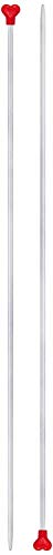 Addi AD2007020-3.50 Jackenstricknadeln, Perlgrau/Rot, 20 cm x 3.5 mm von Addi