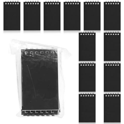 Adecortalk 12 Pcs Mini Notebook for Kids Small Pocket Note Books Bulk Black Notebooks Small Spiral Notepad Memo Note Pads for Kids Adult Work Home Office School Classroom Party Favor Supplies von Adecortalk
