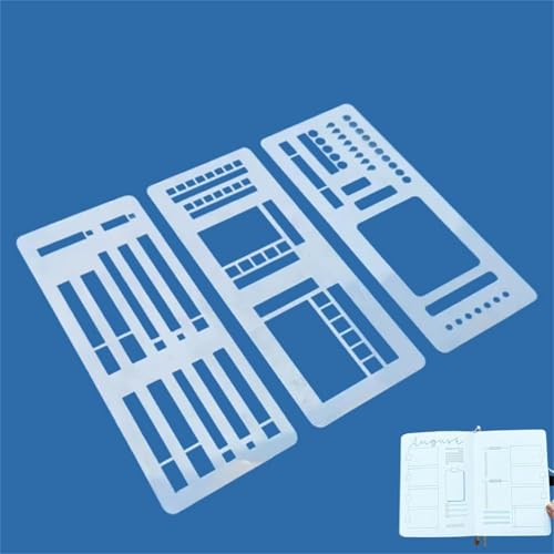 Handgefertigte flexible Aufzeichnungsvorlage, Planer-Schablonen-Set für Punktraster-Journale, flexible Zeichen- und Checklisten-Vorlagen, kompatibel mit Spulenscheiben und Ringen, Schablonen Handgefertigte flexible Aufzeichnungsvorlage, Planer-Schablonen-Set für Punktraster-Journale, flexible Zeichen- und Checklisten-Vorlagen, kompatibel mit Spulenscheiben und Ringen, Schablonen von Aderpmin