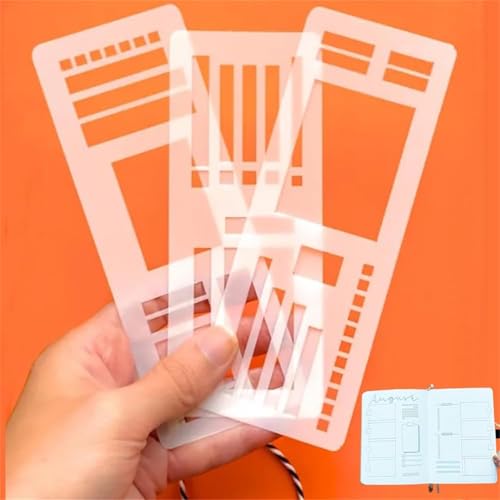 Handgefertigte flexible Aufzeichnungsvorlage, Planer-Schablonen-Set für Punktraster-Journale, flexible Zeichen- und Checklisten-Vorlagen, kompatibel mit Spulenscheiben und Ringen, Schablonen Handgefertigte flexible Aufzeichnungsvorlage, Planer-Schablonen-Set für Punktraster-Journale, flexible Zeichen- und Checklisten-Vorlagen, kompatibel mit Spulenscheiben und Ringen, Schablonen von Aderpmin