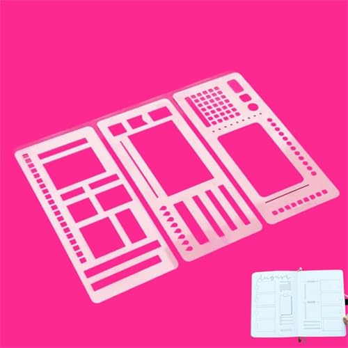 Handgefertigte flexible Aufzeichnungsvorlage, Planer-Schablonen-Set für Punktraster-Journale, flexible Zeichen- und Checklisten-Vorlagen, kompatibel mit Spulenscheiben und Ringen, Schablonen Handgefertigte flexible Aufzeichnungsvorlage, Planer-Schablonen-Set für Punktraster-Journale, flexible Zeichen- und Checklisten-Vorlagen, kompatibel mit Spulenscheiben und Ringen, Schablonen von Aderpmin