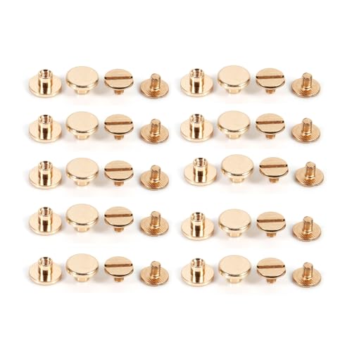10 Sets Massiv Messing s ch raube, Nagel-Schraube für Leder-Niet gürtel, Gewinde gürtel, Messing-Nieten für Leder handwerk, Jacke Schuh-Hut-Hardware (6,5 mm) von Adfaga