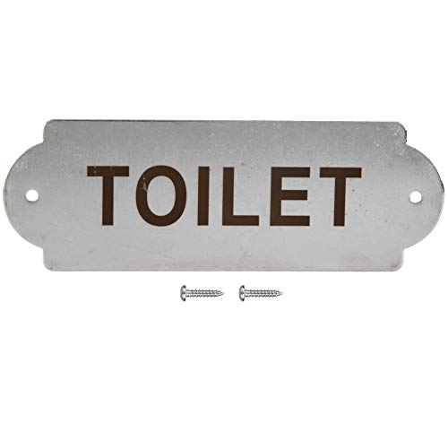 ADFAGA Edelstahl -Türschilder Langlebige wetterfeste Warnschild mit Schrauben für die Hausgartentorte Toilette 16x5,5 x 0,2 cm (TOILETTE) von Adfaga
