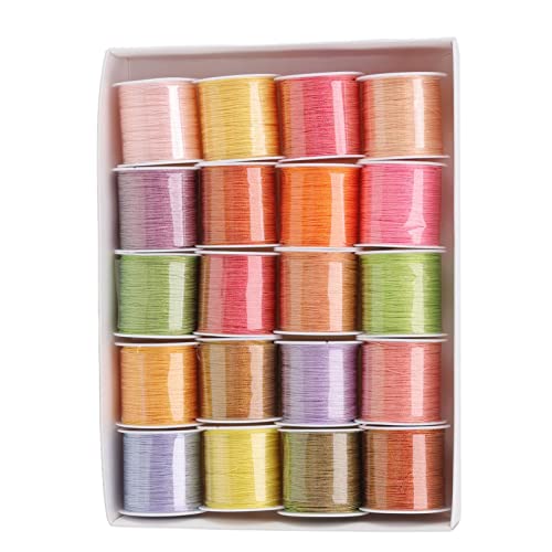ADFAGA Wachspolyester Schmuckgewinde 20 lebendige Farben Schneidlänge DIY -Handwerkskabel für Halskettenarmband Machen 55 Yards 6 Aktien 0,4 mm Durchmesser von Adfaga
