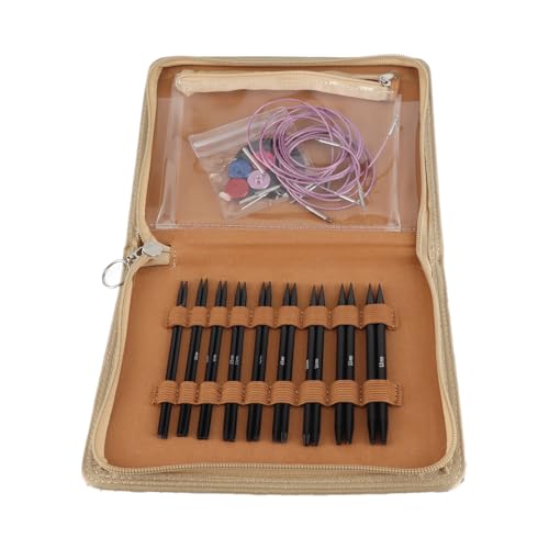 Adfaga Kreisförmige Stricknadel -Set austauschbare ergonomische kreisförmige Nadeln mit Aufbewahrungstasche zum Handwerk von Socken Pullover Hüte Decken Aluminium Edelstahl PU 3 mm Adfaga Kreisförmige Stricknadel -Set austauschbare ergonomische kreisförmige Nadeln mit Aufbewahrungstasche zum Handwerk von Socken Pullover Hüte Decken Aluminium Edelstahl PU 3 mm von Adfaga