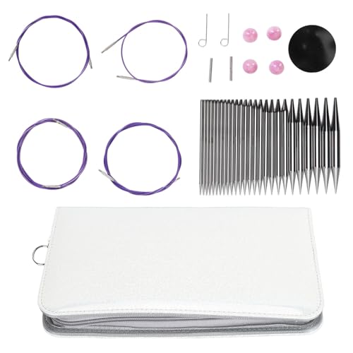 Adfaga Kreisförmige Stricknadeln Set 13 Paar austauschbare ergonomische runde Stricknadeln mit 40 100 cm Kabeln für Strickprojekte Haus verwenden Aluminium Edelstahl PU -Material Adfaga Kreisförmige Stricknadeln Set 13 Paar austauschbare ergonomische runde Stricknadeln mit 40 100 cm Kabeln für Strickprojekte Haus verwenden Aluminium Edelstahl PU -Material von Adfaga