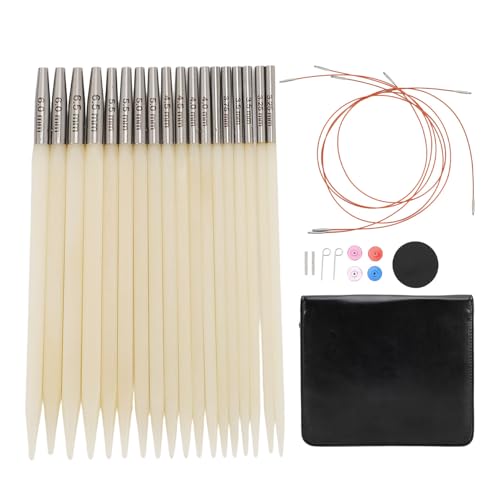 Adfaga Runds trick nadeln Set austauschbar rund gestrickt Nadel Set für Anfänger Robustes leichtes PU-Set aus Aluminium mit Aufbewahrung tasche 18 Nadeln 4 Kabel Adfaga Runds trick nadeln Set austauschbar rund gestrickt Nadel Set für Anfänger Robustes leichtes PU-Set aus Aluminium mit Aufbewahrung tasche 18 Nadeln 4 Kabel von Adfaga