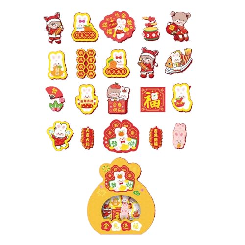 Adfaga Scrapbook Stickers Planer Sticker Sticker Kaninchenaufkleber süße dekorative Aufkleber für Journal Notebook Diary Craft Album Phone Case 40 Blätter PVC Papier wasserdicht von Adfaga