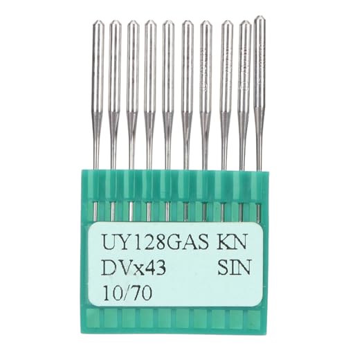 Adfaga Universal-Nähmaschinennadeln, Größe 10/70, Premium-Stahl, professionelle Ersatznadeln für Stoff, Garn, Kleidung, 10-teilige Packung Adfaga Universal-Nähmaschinennadeln, Größe 10/70, Premium-Stahl, professionelle Ersatznadeln für Stoff, Garn, Kleidung, 10-teilige Packung von Adfaga