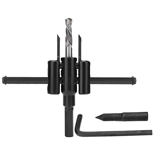 Einstellbarer Lochschneidersägen Kit Professionelles Leichtmetallstahl Rundschneidwerkzeug für Holzbearbeitung Plastikplatine DIY -Projekte mit Sechskantschlüssel und Conehead (30-120 mm) von Adfaga