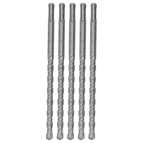 Professionelle Carbid -Tipp -Impact -Bohrer -Bits Set Hochleistungs -Rotationshammer -Bohrer mit 2 Flötenspiraldesign für Ziegelbeton und Stein 210 mm 5pcs (12 mm) von Adfaga