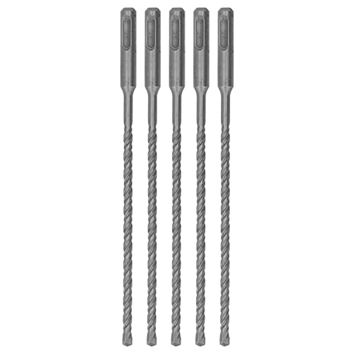 Professionelle Carbid -Tipp -Impact -Bohrer -Bits Set Hochleistungs -Rotationshammer -Bohrer mit 2 Flötenspiraldesign für Ziegelbeton und Stein 210 mm 5pcs (6 mm) von Adfaga