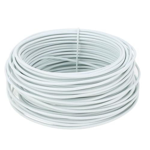 Verzinkter Eisenbindungsdraht Hochleistungsflexibler Beweis für PVC -Kabelbindungen 1,5 mm x 20 m rund Mund im Innenbereich Außenverdrahtungsprojekte (Weiß) von Adfaga