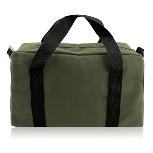 Werkzeugtasche,Wide Mouth Tool Bag,Strapazierfähiges Segeltuch Werkzeug Tasche,Werkzeugtasche Klein Werkzeug Organizer Tote Bag für die Lagerung Schraubenschlüssel Zangen (Armeegrün, M/35.5CM) von Adfuenom