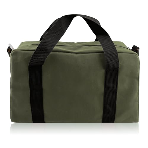 Werkzeugtasche,Wide Mouth Tool Bag,Strapazierfähiges Segeltuch Werkzeug Tasche,Werkzeugtasche Klein Werkzeug Organizer Tote Bag für die Lagerung Schraubenschlüssel Zangen (Armeegrün, S/30CM) von Adfuenom