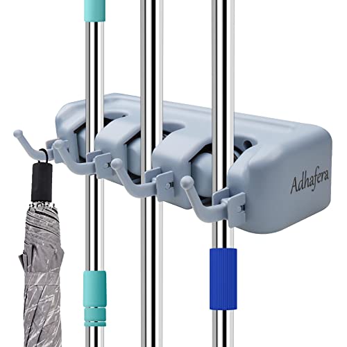 Adhafeara Besenhalterung Wand, Gartengerätehalter Mit 3 Klemmen und 4 Praktischen Haken, Wandhalterung Gartengeräte für Garage, Garten, Küche, Alle Wände Adhafeara Besenhalterung Wand, Gartengerätehalter Mit 3 Klemmen und 4 Praktischen Haken, Wandhalterung Gartengeräte für Garage, Garten, Küche, Alle Wände von Adhafera