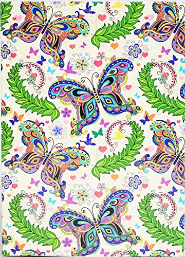 ADINA Notizbuch A5 dotted (gepunktet) Motiv: bunte Schmetterlinge aus Vintage und Blumen und Herzen von Adina