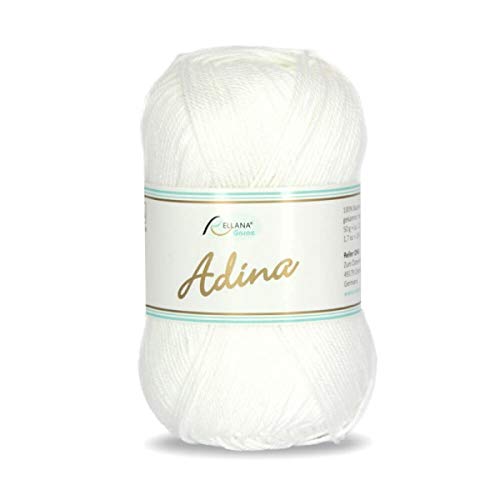 Adina von Rellana 100 % Baumwolle Garn Farbe 01 weiß 50g Adina von Rellana 100 % Baumwolle Garn Farbe 01 weiß 50g von Adina