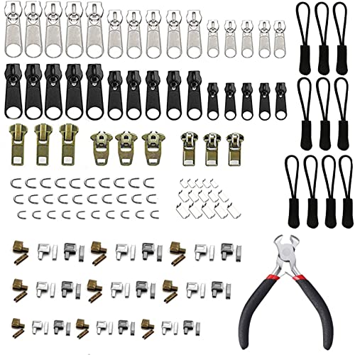 Adisno 149 Stück Reißverschluss Ersatz Set, Ersatz Reißverschluss Zipper Set, Reißverschluss Reparatur mit Installieren Zange für Jacke, Zelt, Gepäck, Schlafsack, Koffer von Adisno