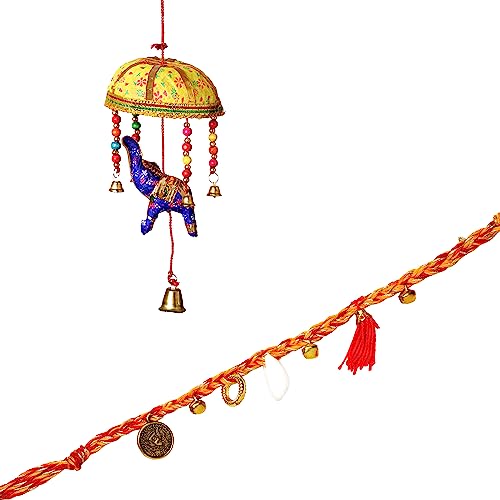 Rakhi with Gifts Colorful Traditional Elephant Door Hanging Rakhi for Brother with Gift for Home Décor Indian Wedding Festival Decoration Gift Return Gift. von Aditri Creation