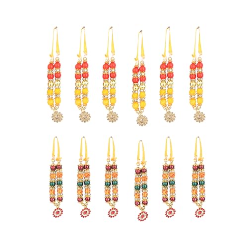 Set of 12 Mala Artificial Beads Ribbon Garland ,Small Idol Mala Pooja Sringar Articles Ornament Indian Traditional Festival Decoration Home Decor for God Frame Housewarming(Size:-2"Inches Multicolour) Set of 12 Mala Artificial Beads Ribbon Garland ,Small Idol Mala Pooja Sringar Articles Ornament Indian Traditional Festival Decoration Home Decor for God Frame Housewarming(Size:-2"Inches Multicolour) von Aditri Creation