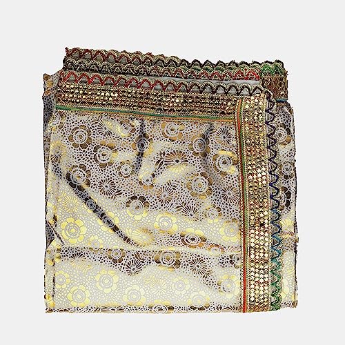 White Decorative Cloth Pooja Asaan Mat Backdrop Large (Size :- 40 Inches x 40 Inches) Puja Festival Decoration for Statue Chowki Aasan Mat Posters Frame von Aditri Creation