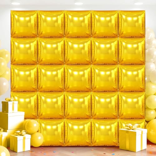 36 Stück goldfarbene quadratische Folienballon-Wand von Adlbbkiy