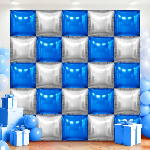 36 Stück marineblaue und silberne quadratische Folienballonwände 36 Stück marineblaue und silberne quadratische Folienballonwände von Adlbbkiy