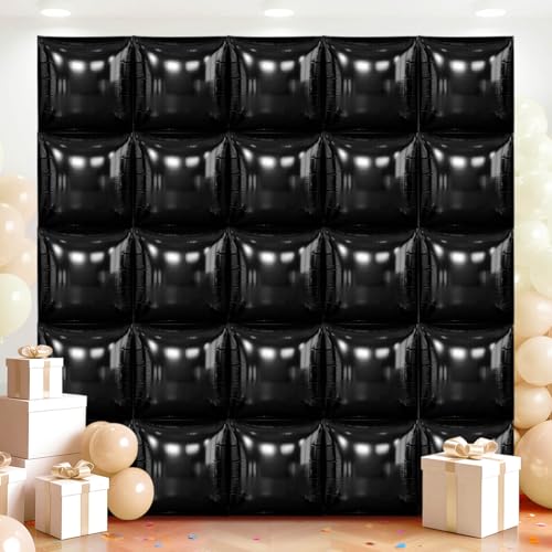 50 Stück schwarze quadratische Folienballons Wandhintergrund, doppelseitig, metallische Folienballons, Tunnel, Bogengirlande, Kit für Fotokabine, Geburtstag, Hochzeit, Halloween, Weihnachten 50 Stück schwarze quadratische Folienballons Wandhintergrund, doppelseitig, metallische Folienballons, Tunnel, Bogengirlande, Kit für Fotokabine, Geburtstag, Hochzeit, Halloween, Weihnachten von Adlbbkiy