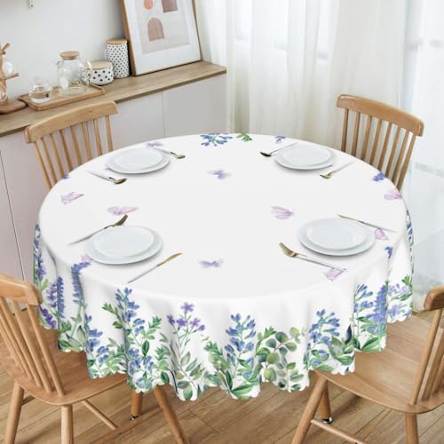 Tischdecke Abwaschbar Rund 150cm Herbst Tischdecke Florals Outdoor Tischdecke Fleckschutz Pflegeleicht Wasserdicht Tischtuch für Küche, Esstisch, Couchtisch, Party, Garten von Adolgutty