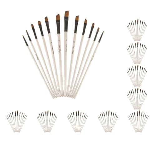 10 Satz von 12 Stück Nylon Haar Pinsel Künstler Malerei schräge Spitze Weiß Griff 10 Satz von 12 Stück Nylon Haar Pinsel Künstler Malerei schräge Spitze Weiß Griff von Adoorniequea