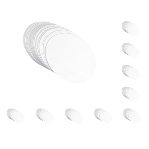 10 Set mit 100 Stück Knopfabzeichen, blanko, Papier, rund, blanko, Karte für Knopfabzeichen, 44 mm, Weiß von Adoorniequea