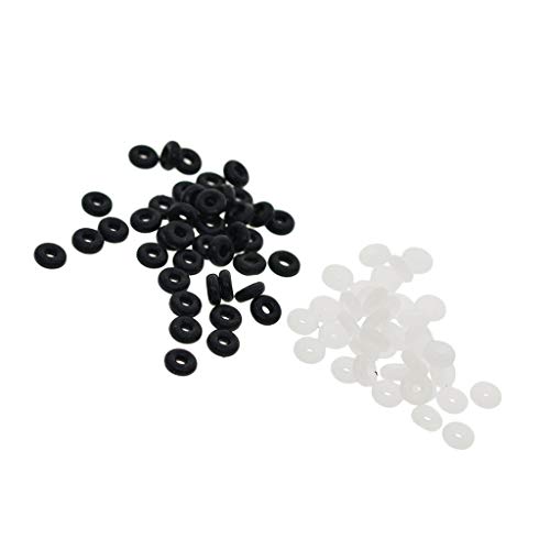 100 Stück Silikon Gummi Stopper für Ketten Charm Armbänder Schwarz + Transparent von Adoorniequea