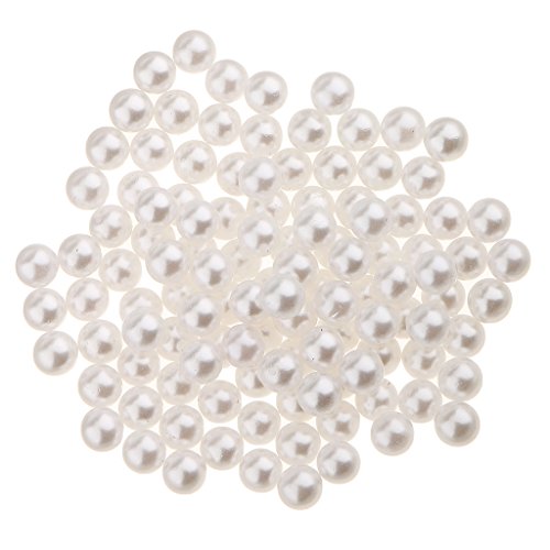 150 Stück Kunstperlen ohne Loch ABS Kunststoff Charm DIY lose Perlen weiß von Adoorniequea