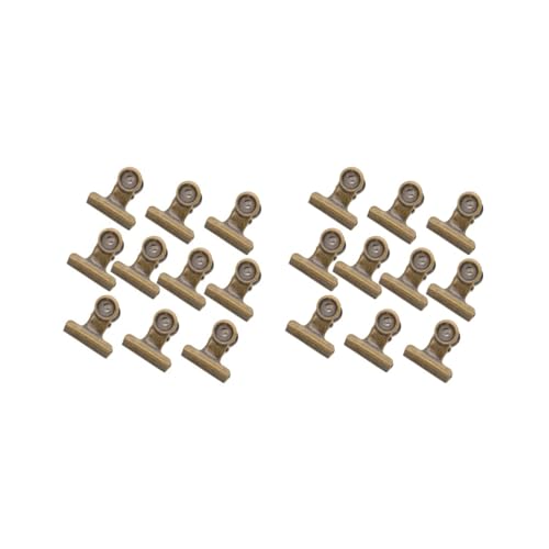 2 Set 10 Stück Metall Scharnierklammern Bulldog Büroklammern Klemmen/Aktenordner Clips Bronze von Adoorniequea