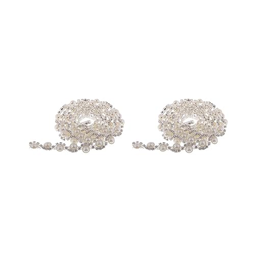 2 Set 91 cm Perlen und Strass Kette Nähen Borten für Hochzeit Kuchen Kleid Dekor von Adoorniequea