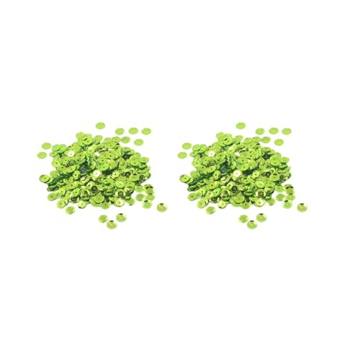 2 Set mit 400 runden Pailletten zum Nähen, Verzieren, 7 mm, Grün von Adoorniequea