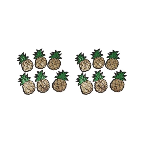 2 Set mit 6 Ananas-Pailletten zum Selbermachen, Aufnähen, Stickerei, Patches, Tuch von Adoorniequea