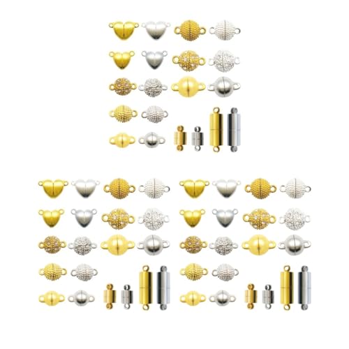 3 Set 20 Stück magnetische Schmuckverschlüsse für Schmuckherstellung, Halskette, Armband von Adoorniequea