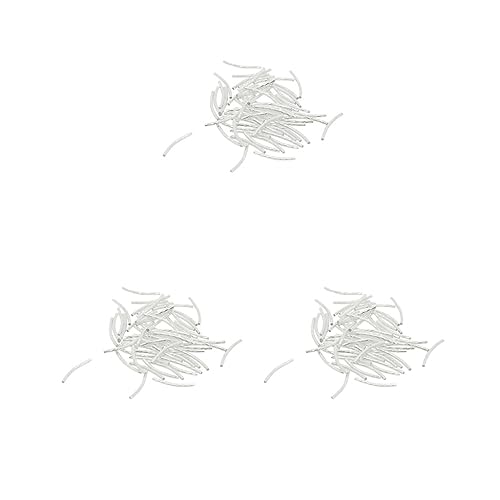 3 Set 50 Stück gravierte gebogene Röhrenperlen zur Schmuckherstellung, 25 x 2 mm, Silberweiß 3 Set 50 Stück gravierte gebogene Röhrenperlen zur Schmuckherstellung, 25 x 2 mm, Silberweiß von Adoorniequea