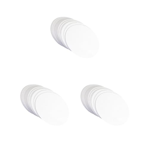 3 Set mit 100 Stück Knopfabzeichen, blanko, Papier, rund, blanko, Karte für Knopf, Abzeichen, 58 mm, Weiß von Adoorniequea