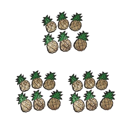3 Set mit 6 Ananas-Pailletten zum Selbermachen von Applikationen, Stickereien, Stoffen von Adoorniequea