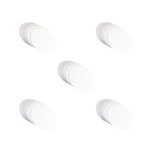 5 Set 100 Stück Knopf-Abzeichen, blanko, Papier, rund, blanko, Karte für Knopf, Abzeichen, 58 mm, Weiß von Adoorniequea