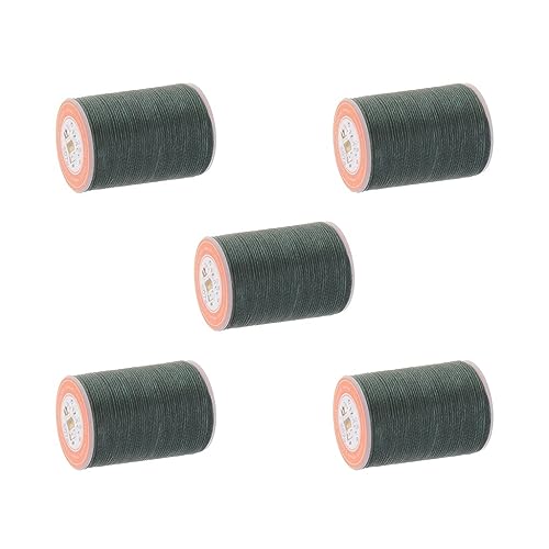 5 Sets 0,8 mm rundes Polyester-Faden, gewachst, Nähen, Nähen, Basteln, Basteln, Grün / Schwarz von Adoorniequea