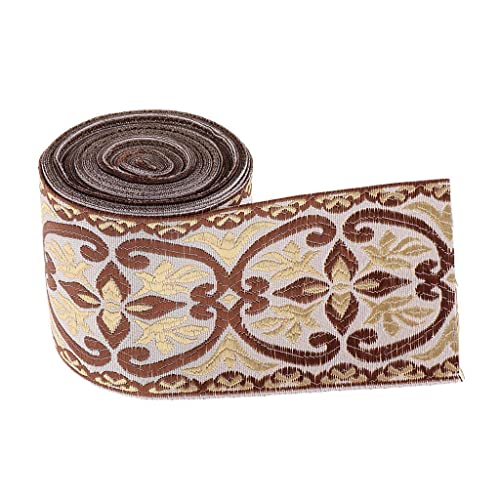 5 m Beige Jacquard Trim Nähen Band Stoff Bänder zum Nähen Handwerk 6 cm, Farbe, 6 cm x 5 m von Adoorniequea