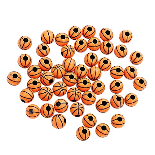 50 Stück 11 mm Basketball Acryl Runde Abstandshalter Perlen für Schmuck DIY von Adoorniequea