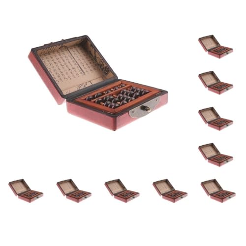 Chinesische Holzperlen, Arithmetik, Abakus, 5 Reihen, Vintage-Stil, mit Taschenrechner, 10 Stück von Adoorniequea